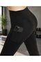 Women's Black High Waist Pocket Detailed Gathering Diving Leggings – Sports and Daily Use