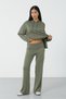 Çağla Women's Hooded Loose Fit Set Oversized Sweatshirt and Wide Leg Pants