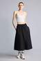 Standard Fit Woven Elastic Waist Midi Black Skirt I0233Ax26Sm - 2