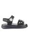 321.P26Y.182 Sandra Patik Black-White Girls' Sandals