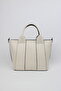 Cream Women's Hand and Shoulder Bag Daily Use Zippered Stylish Mother Bag - 4