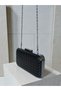 Black Hand Knitted Leather Women's Evening Dress Bag Black Metal and Chain Wedding Engagement Graduation - 4