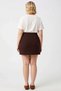 Women's Plus Size Shorts Skirt Pleated Front Design Belted Woven Fabric Short Length Regular Waist Cut - 5