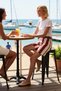 Women's Shorts Bermuda High Waist Wide Leg Striped Pattern Rigid Denim Summer Short Length Stylish - 2