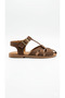 Women's Suede Gold Buckle Detailed Cage Sandals Soft Non-Slip Luxury Sole Sandals Popular New Season Summer Sandals - 8