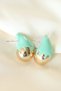 Minimal Turquoise Enamel Double Color Drop Earrings 5886 - 2