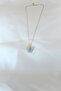 Gold Color Plated Ice Blue Color Pearlescent Necklace 5886 - Stepco8959-6352 - 2