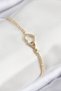 Brass Zircon Stone Infinity Heart Model Gold Color Women's Bracelet 5886 - Eterna9258-4451
