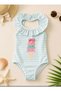 Girl's sweet ice cream ruffle neck premium swimsuit - 2