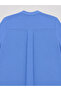 Plus Size Embroidery Detailed High Collar Viscose Women's Shirt - 5