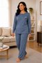 Women's Regular Plus Size Breeze Fabric Mom Pajama Set for Middle Age and Above 4575 - 2