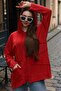 Women's Hooded Front Single Pocket Ethnic Cotton Sweater - 2