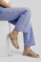 Beige Women's Suede Caged Slippers - Buckle Gladiator Slippers - 4