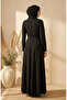 Bürümcük Fabric Belted Dress 0509-04 Black - 5