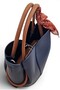 Navy Blue, Tulip Model, Scarf, Puppy, Cross Strap, Women's Hand and Shoulder Bag - 7