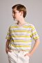 100% Cotton New Regular Fit Crew Neck Striped Fabric Short Sleeve Yellow T-Shirt for Boys H7908A826H - 3