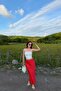Satin Verev Skirt Red - 6