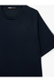 Crew Neck Viscose Blended Scuba Fabric Stripe Detailed Short Raglan Sleeve Oversize T-Shirt - 5