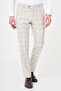 Plaid Slim Fit Classic Men's Trousers Beige - 38372.26Y
