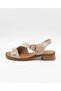 Inside and Outside, 100% Genuine Leather, Soft Sole, Low Heel, Gold Buckle Women's Sandals - 4