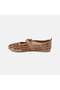 Women's Beige Perforated Mary Jane Suede Ballerinas - 3
