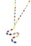Glb-Stl41414 Colorful Stone Y Necklace - Gold