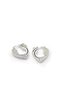 Glb-stl41414 heart earrings - silver