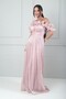 Women's Chiffon Fabric Flounce Detailed Lined Long Dress - 2