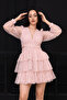 Layered Mini Lace Dress - Powder - 5