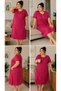 Women's Plus Size Floral and Speckled Patterned Buttoned Nightgown Home Dress Oversized Cotton Short Sleeve Stylish Comfortable Spacious Quality Fabric Nightgown Homewear - 3