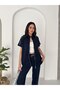 Women's Complete Stone Detailed Zippered Vest & Wide-Legged Trousers Two-Piece Set - 2