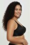 Black Plus Size Premium Quality Women's Lace Gathering Bra C Cup - Comfortable Minimizer Wire Free Underwear Without Underwire and Sponge - 6