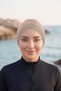 Three-Stripe Crossed Outer Cap - Ready-To-Wear Turban Hijab Pool Swimmer Sports Cap - Light Mink