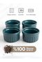 Set of 4 Stoneware Green Souffle Bowl - Dessert Bowl - Ice Cream Bowl - Snack Bowl - Presentation Bowl - Decorative Bowl