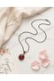 Bronze Vintage Women's Necklace Authentic Copper Jewelry Red Crystal Stone Round Cut - 3