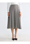 Esvab • Modern & Distinctive Zippered Waist Checked Embroidered Flared Skirt - 3