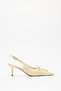 Heels 2512 - Light Yellow Women's Heels with Pointed Toe Lacing Detail