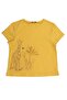Organic Giraffe Printed Yellow Summer Girl's Tshirt - 2