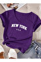 V-Neck Newyork Usa Printed Women's Regular Fit Tshirt