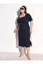 Plus Size Denim Washed Bodycon Midi Dress