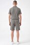 Troy Polo Collar Half Zipper Summer Men's Shorts Set - 4