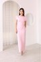 Women's Modal Fabric Crew Neck Buckle Detailed Short Sleeve Dress - 5