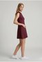 Women's Burgundy Sleeveless Crew Neck Knitwear Dress Bohemian Bell Mini Summer Dress - 2