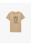 Tiger Printed Crew Neck Short Sleeve Cotton T-Shirt