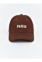 Brown Paris Embroidered Women's Cap Hat