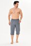 Men's Embroidery Detailed Pocketed Micro Deniz Capri Gray 2666-g - 3