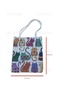 Cat Figured Beach Bag Colorful Printed Patterned Fabric Large Size Stylish Sea Picnic Bag Shoulder Fabric Bag with Zipper Interior Pocket - 4