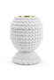 White Elegant Chalk Incense Burner | Handcrafted Bobble Texture | 12 cm | Gold Rim