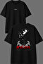 Muay Kaplan Design Front and Back Printed Black Oversize T-Shirt