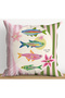 Set of 4 Modern Decorative Pillow Covers Pink Green Striped Special Design Throw Pillow (Double Sided) - 2